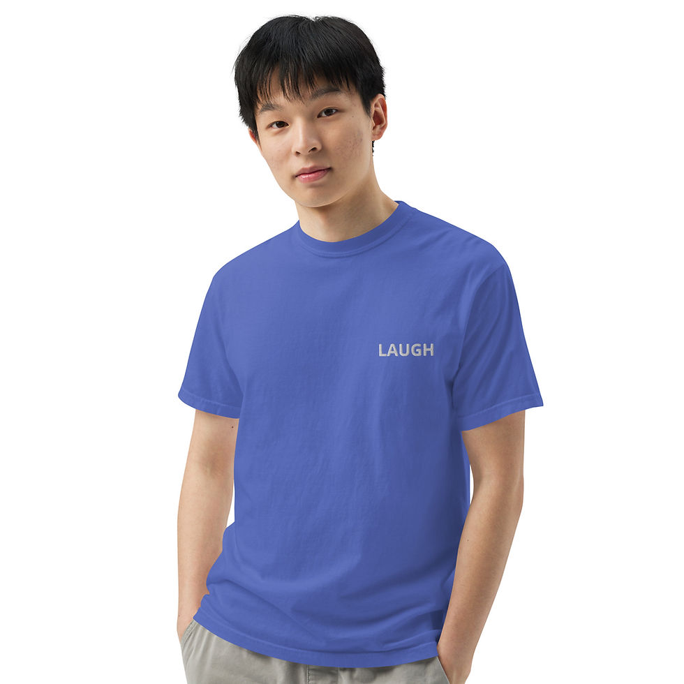 Miniatura: Men’s garment-dyed heavyweight t-shirt " Laugh"