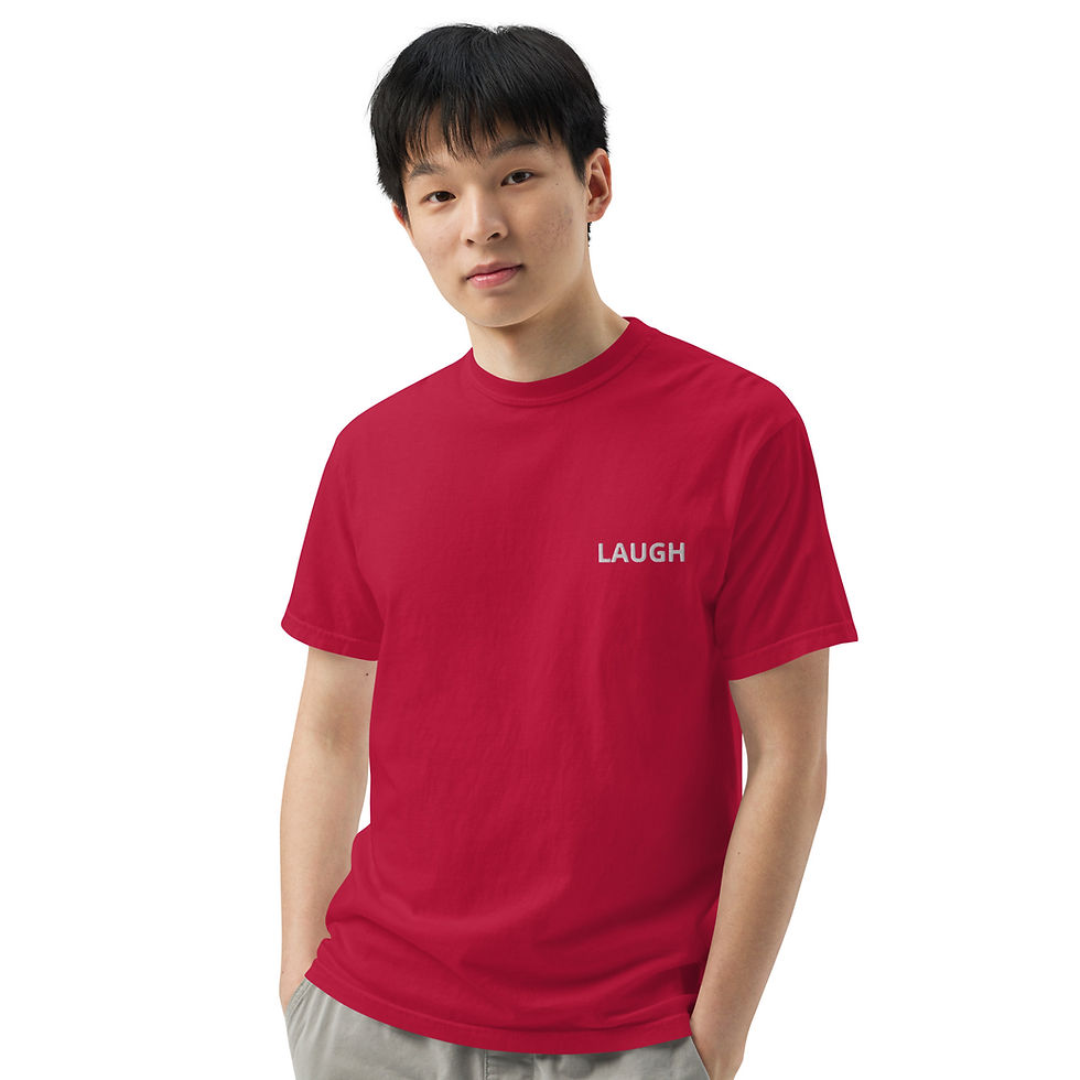 Miniatura: Men’s garment-dyed heavyweight t-shirt " Laugh"