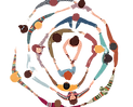 Vector illustration of a circle of people with outstretched arms, symbolising connection, calm, and support through grounding and breathwork – used on breathing and grounding page for The Grove Psychology in Albury-Wodonga.