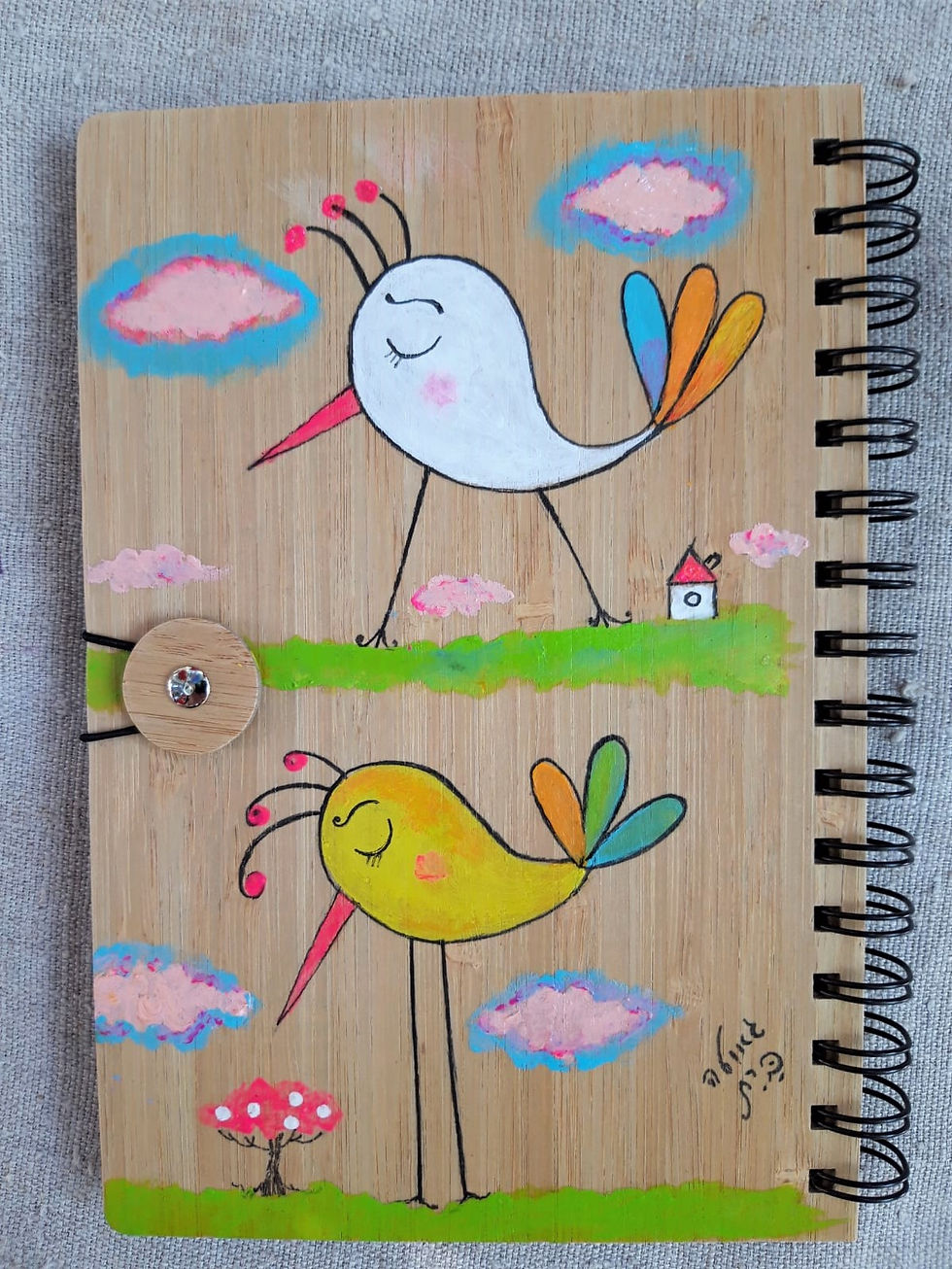 Thumbnail: Bamboo Notebook - Handmade Painting