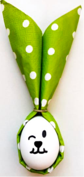 Serviette + oeuf = lapin