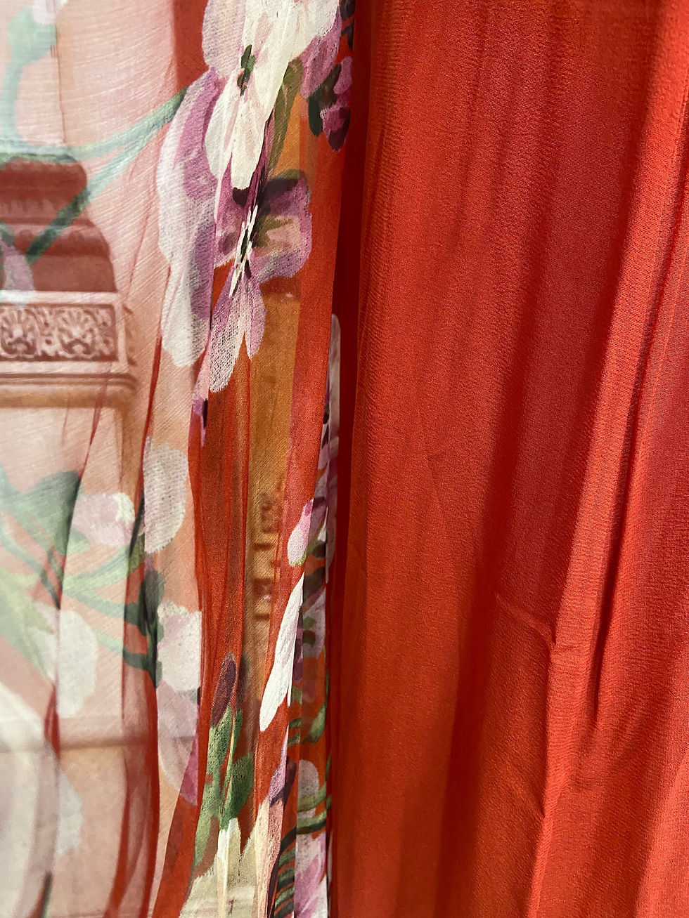 Thumbnail: Gucci Floral Chiffon Pleated Skirt