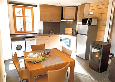 Cuisine équipée, poele pellet