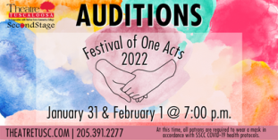 Theatre Tuscaloosa to Hold Auditions for the Festival of One Acts 2022