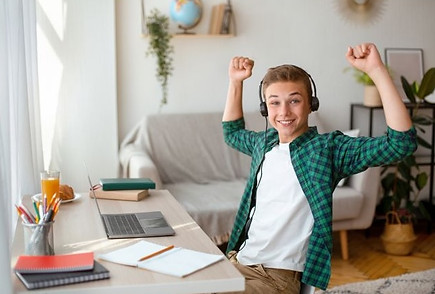 Key Stage 3 student celebrating success