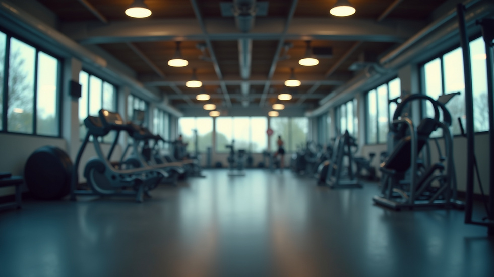 Eye-level view of a gym environment with fitness equipment