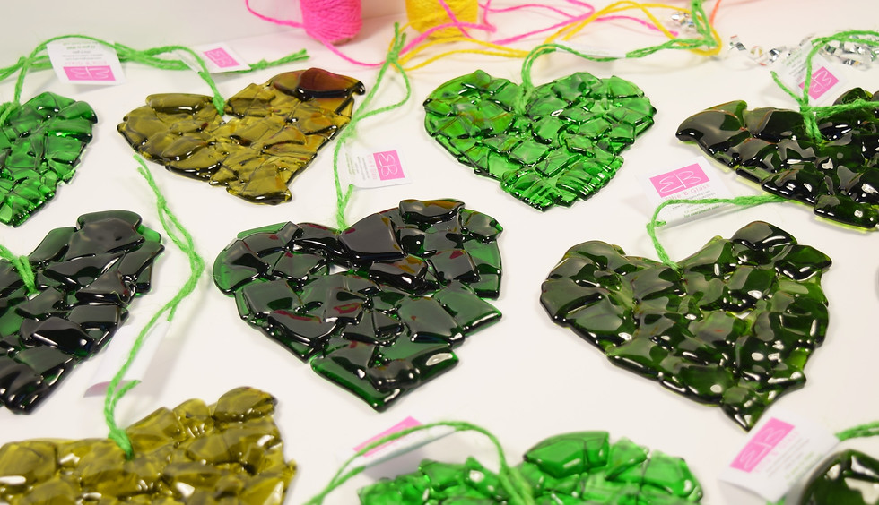 Thumbnail: upcycled bottle art heart