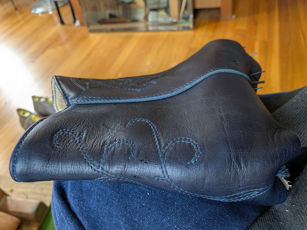 Buttonwoods Heels & Blue Bespoke Boots