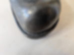 black leather bulldog toe boots detail photo of handsewn outsole that is dyed black