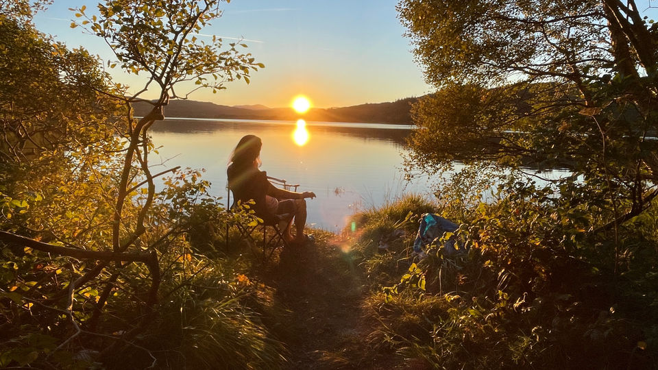 Golden Sunset at Loch Meiklie ( 10 mins by car)