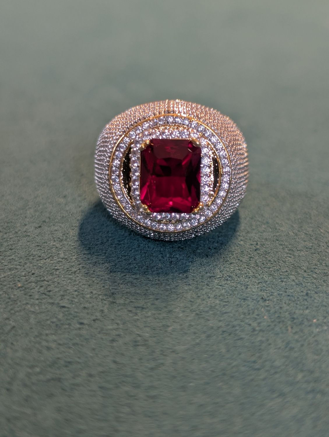 Pave setting dome ring