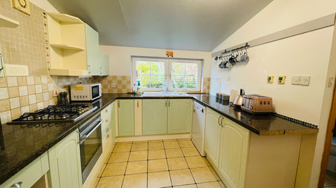 A fully equipped kitchen