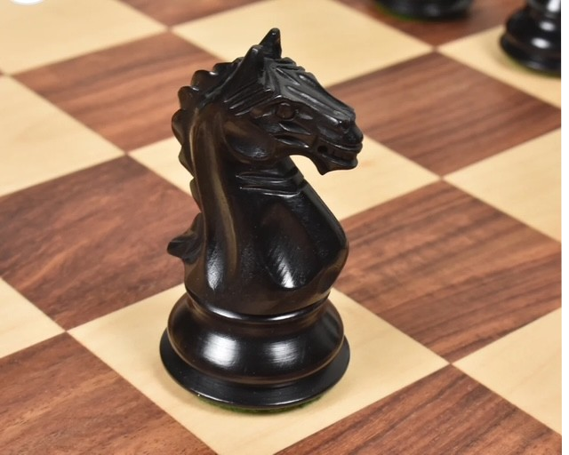 Miniatura: Ajedrez Staunton de madera Ebanizado Queens Gambit de 3.5"