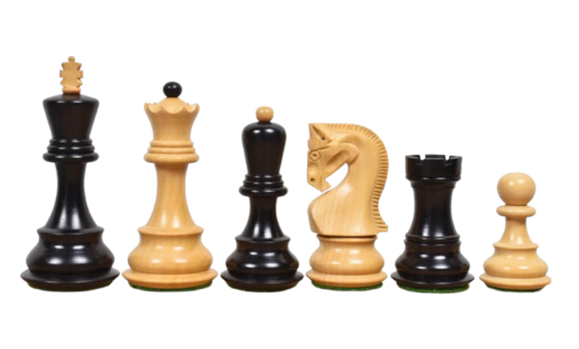 Ajedrez Madera Ebanizado 1.2K Zagreb Rey 3.9" 2 damas extras