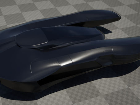 A black antigrav vehicle