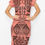 Miniatura: Short Sleeve Aztec Print Dress - Coral