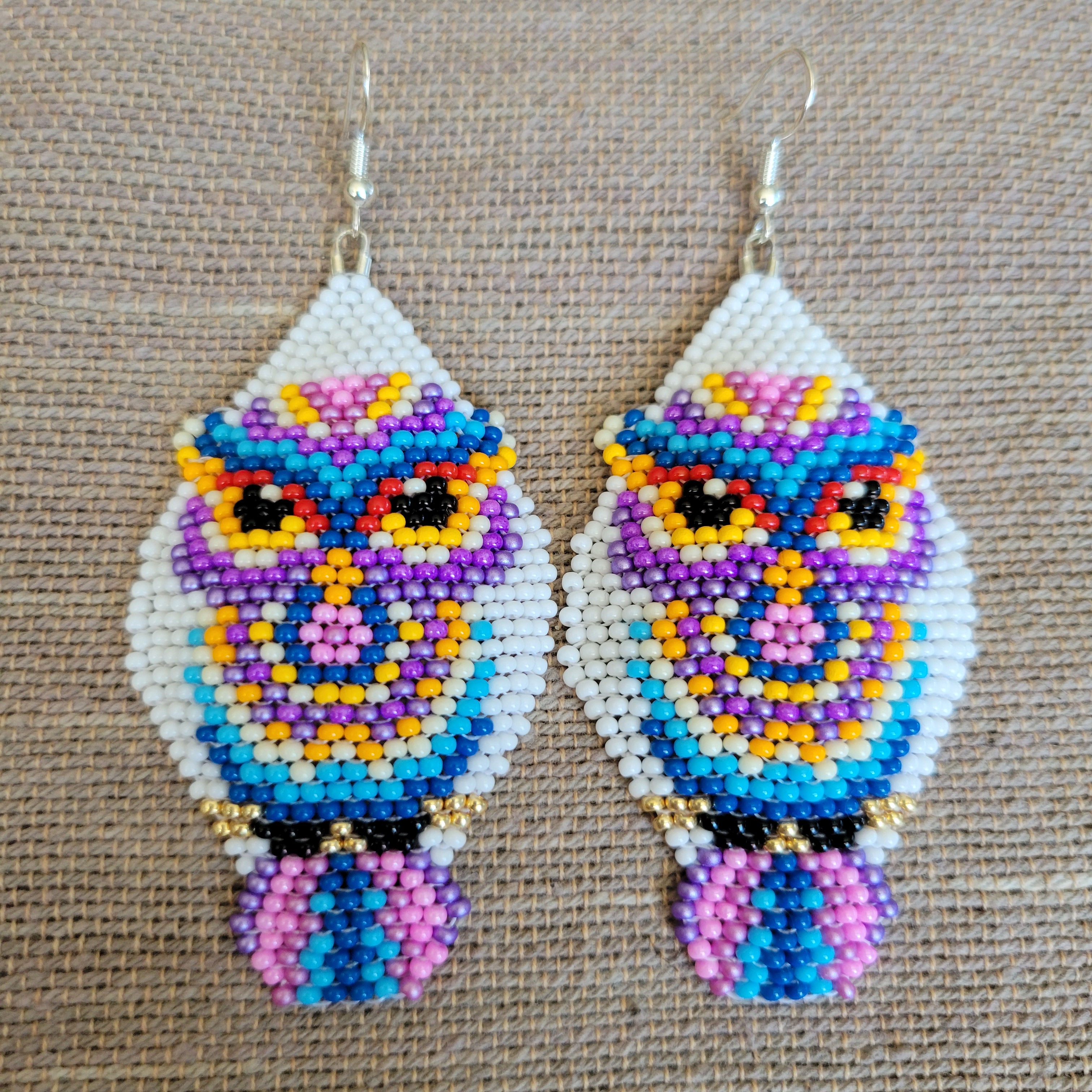 Colourful Owl Beaded Earrings