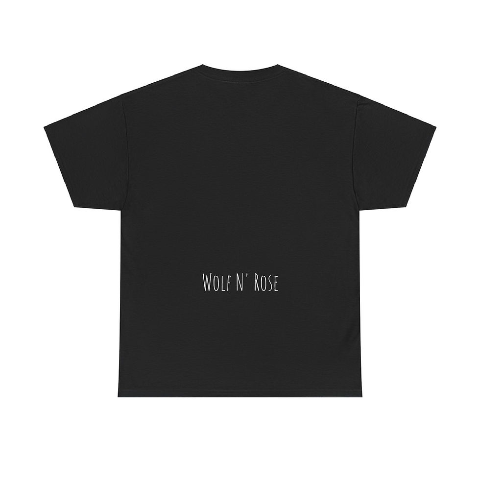 Thumbnail: Edgy Unisex Heavy Cotton Tee - 'Wolf N' Rose' Design