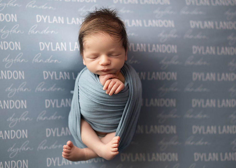 Personalized newborn portrait at a Doylestown Pennsylvania photography studio