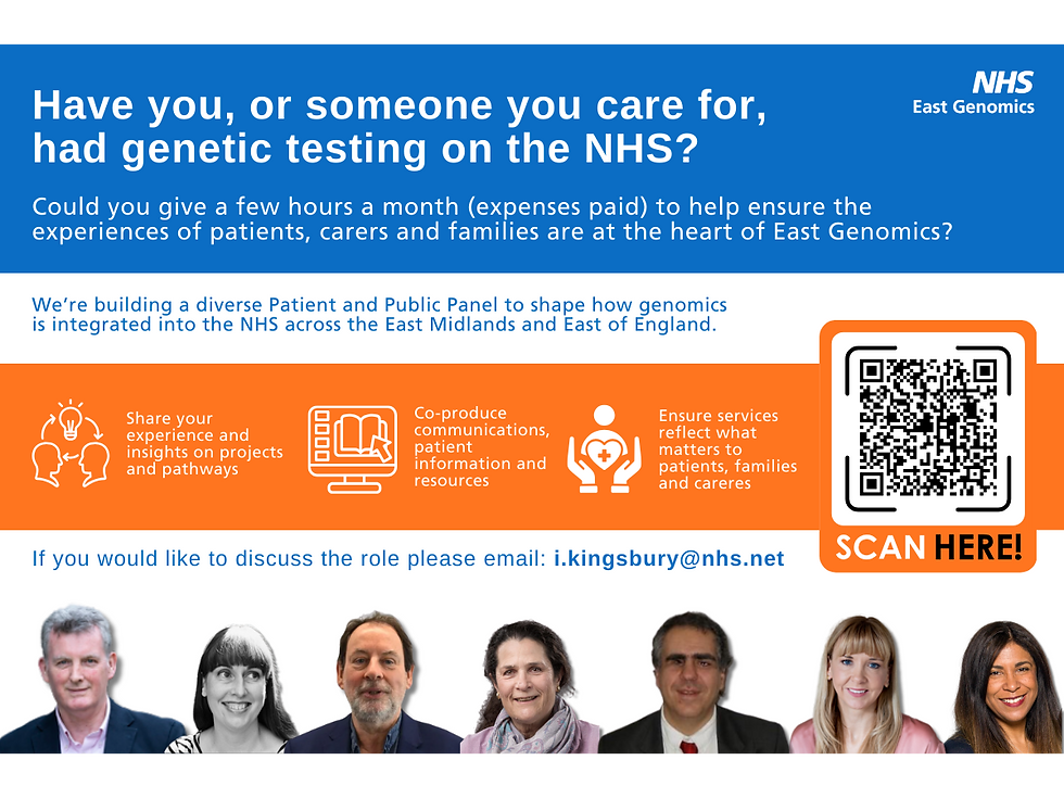 Have Your Say: Join the East Genomics Patient and Public Voice Panel
