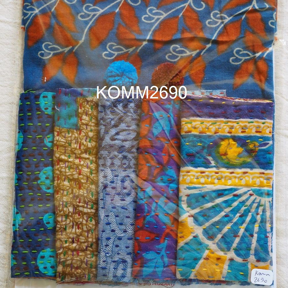 Miniature : Kit Couture Sac Kantha Komebukuro – Medium – les bleus