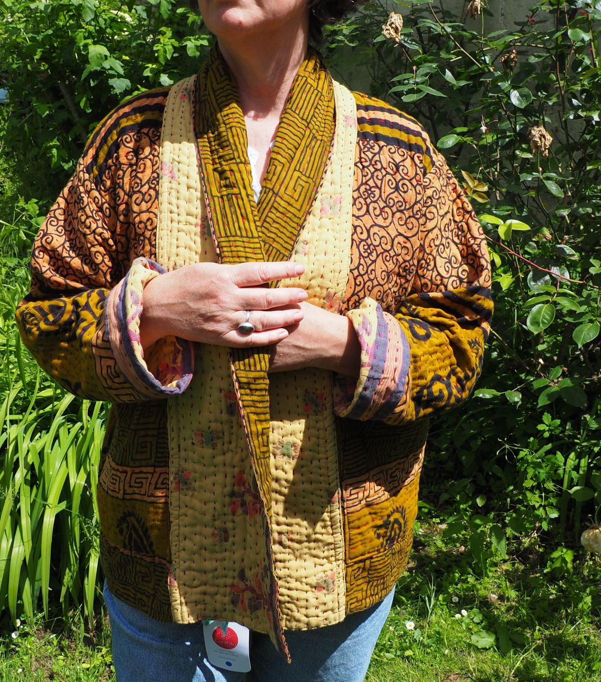 Veste Kantha Rina réversible en saris de coton recyclés – 40/42