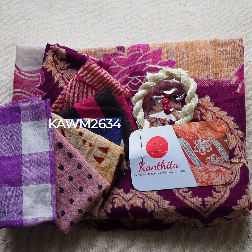 Miniature : Kits broderie Kawandi – (30x30 cm) - les rouges, les roses, les violets