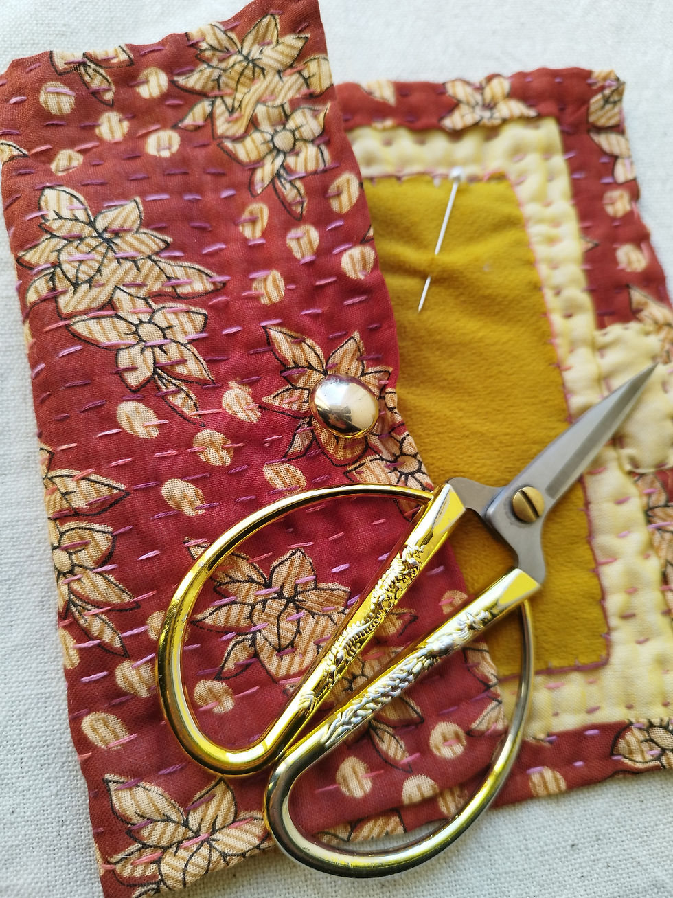Miniature : Kit broderie Kantha – Pique-aiguilles à broder à la main