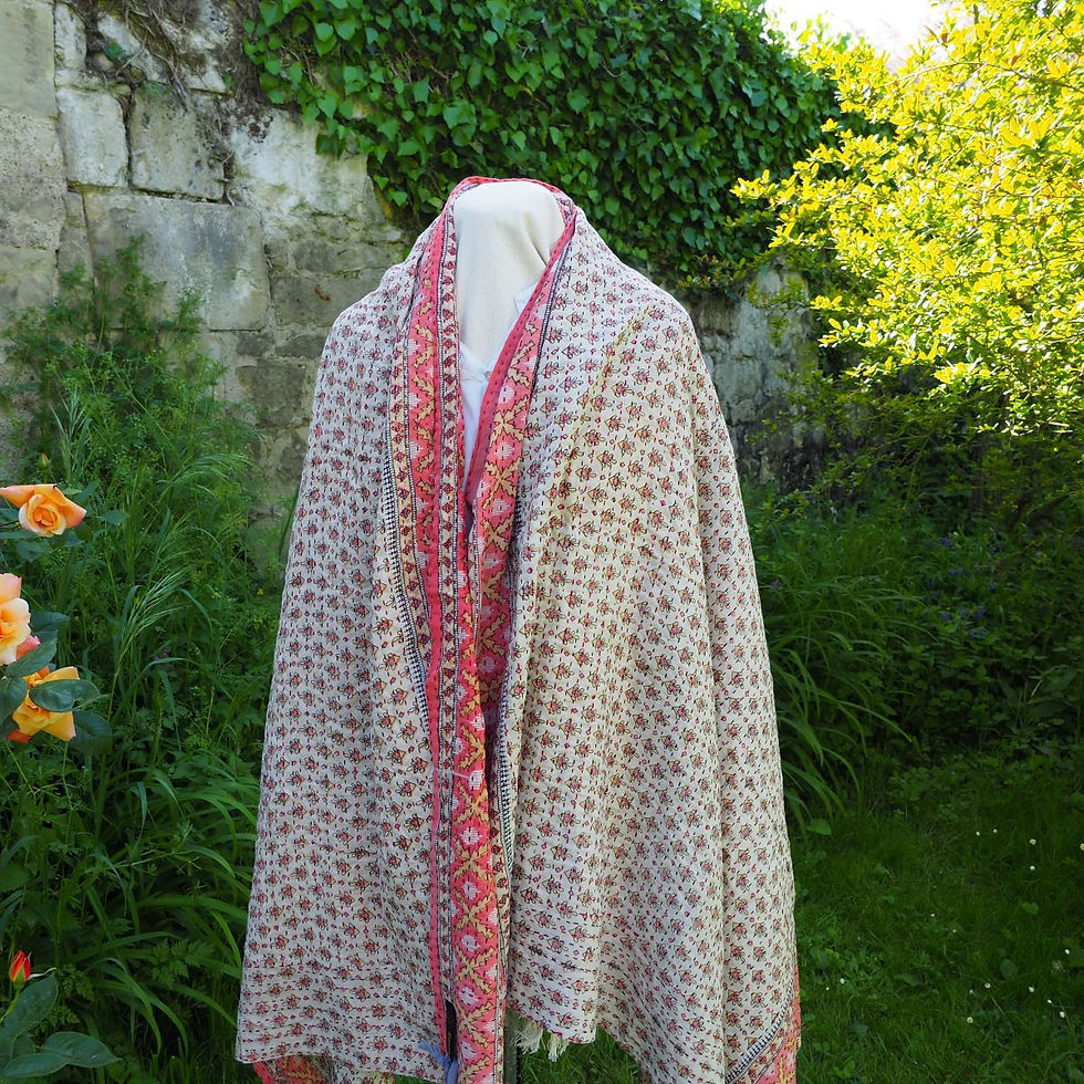Miniature : Étole Kantha Salma Extra Large en Coton Recyclé – Brodée à la Main