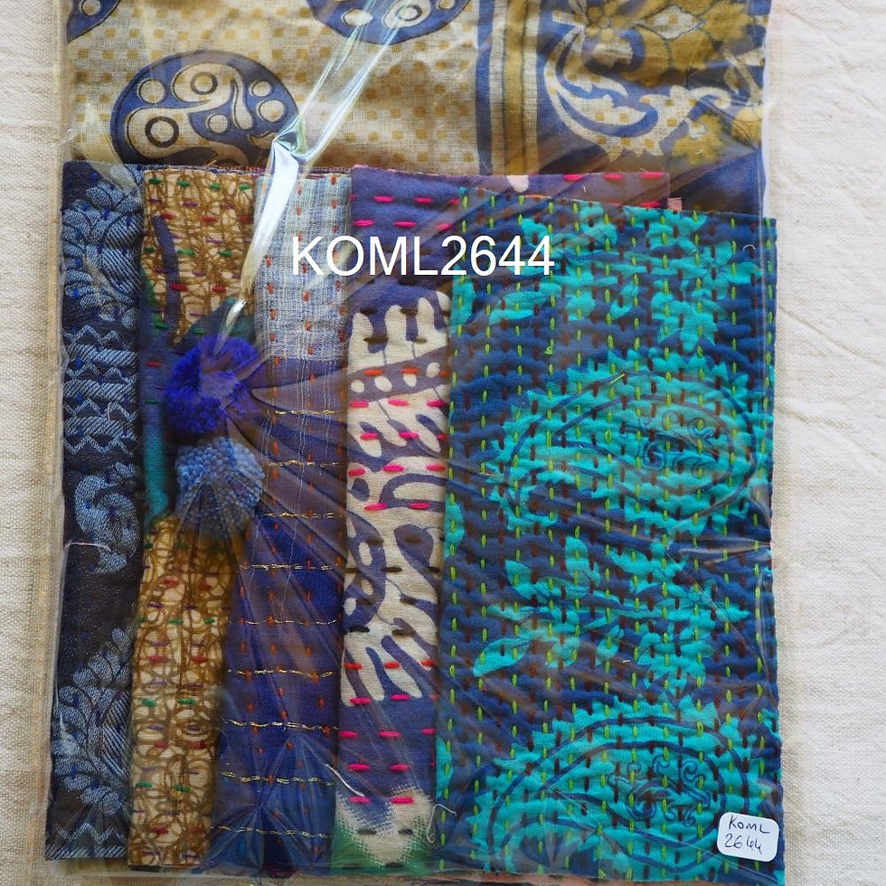 Miniature : Kit couture sac Komebukuro kantha – large - les bleus