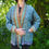 Miniature : Veste kimono Kantha bleu, pièce unique brodée main