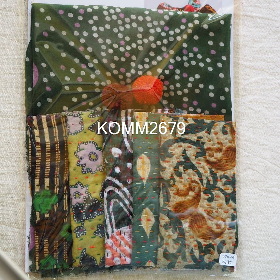 Miniature : Kit Couture Sac Kantha Komebukuro – Medium – les verts