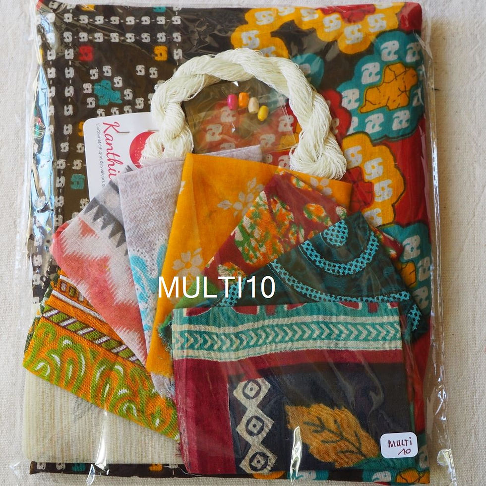 Miniature : Kits Broderie Kawandi – 40x40 cm - les multicolores