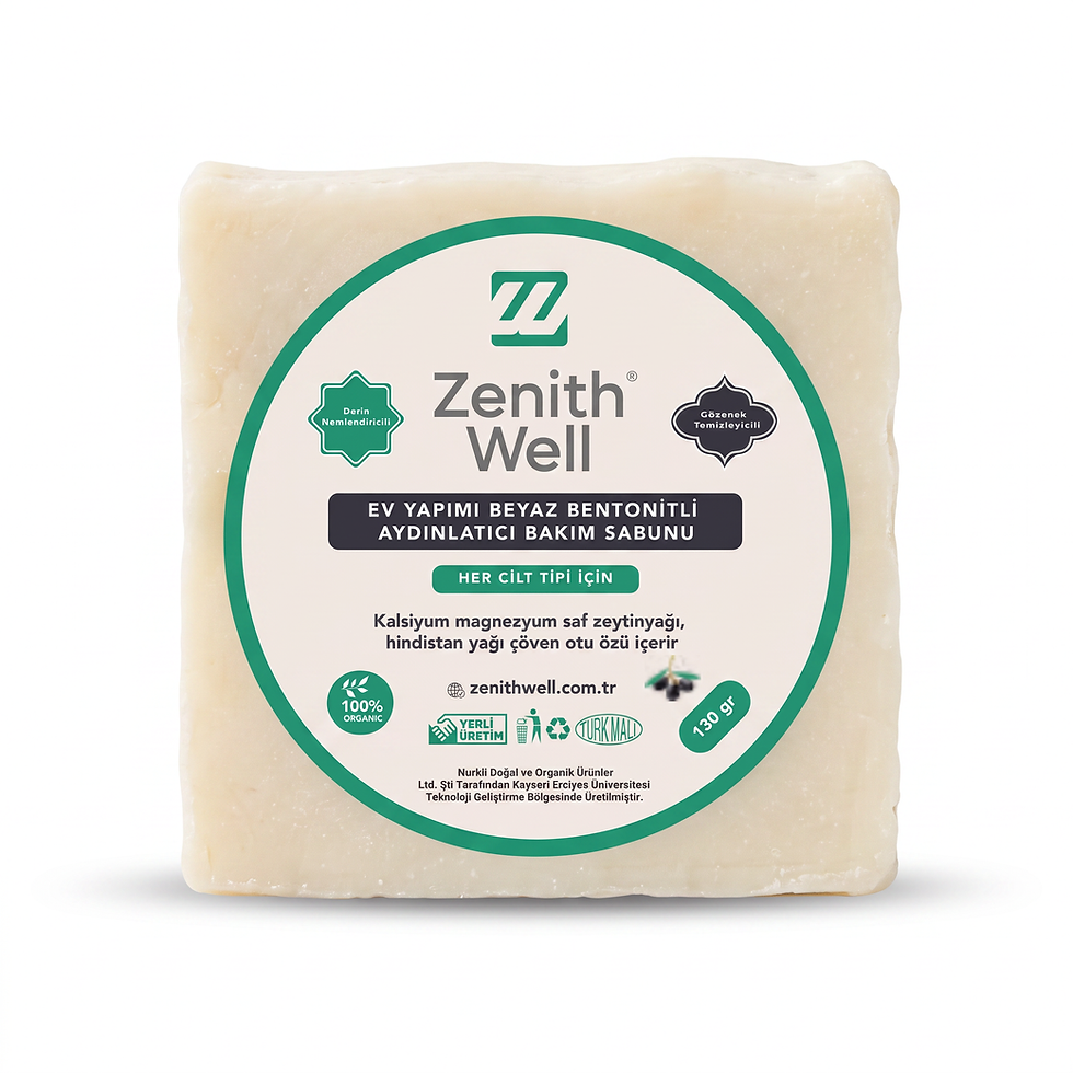 Zenith Well Beyaz Bentonitli Aydınlatıcı Bakım Sabunu 130gr profesyonel ürün fotoğrafı.