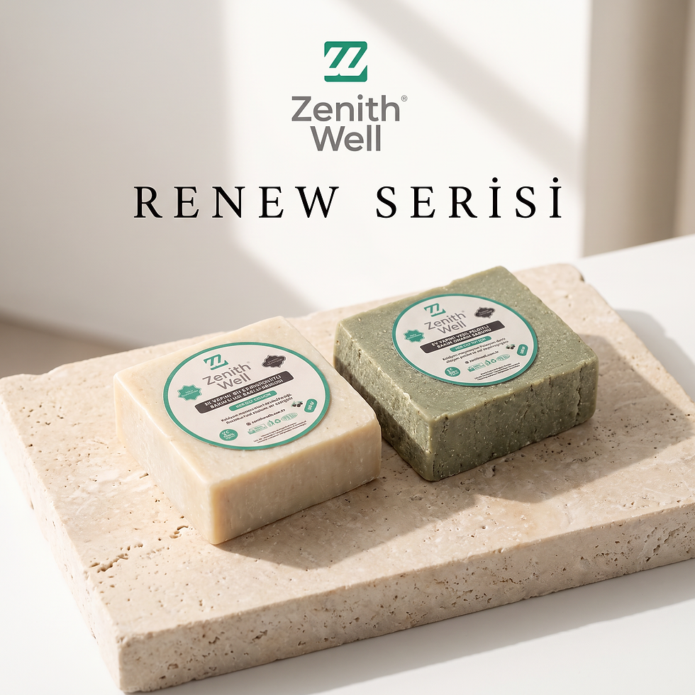 Zenith Well RENEW Serisi el yapımı doğal aydınlatıcı ve onarıcı sabun ikili avantaj seti.