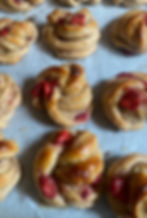 Stawberry and honey brioche (freshly baked)