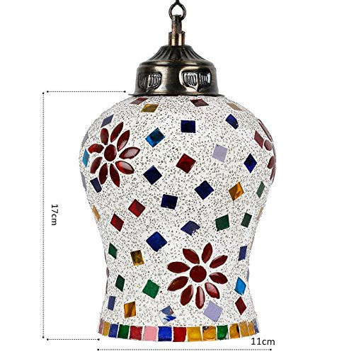 Thumbnail: ARCHDECOME Glass Handcrafted Mosaic Decorated Hanging Light Lamp