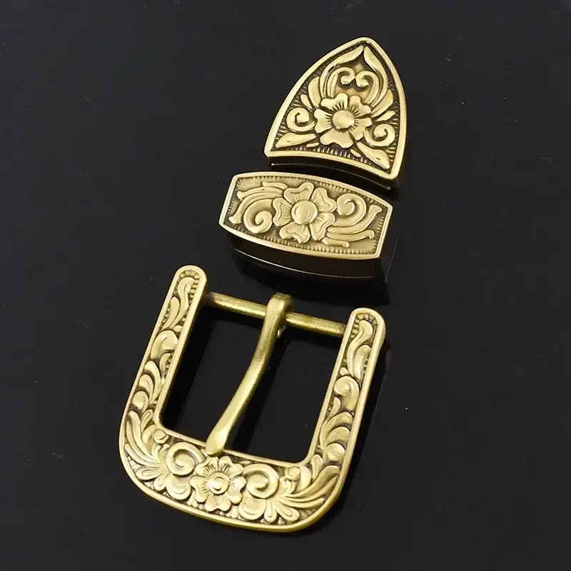 Miniatura: Deepeel 40mm Pure Brass Belt Head Men's Copper Vintage Dragon Belts Pin Buckle