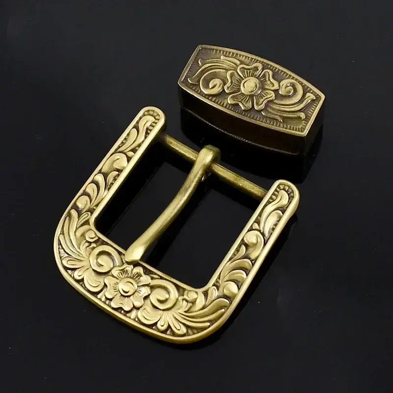 Miniatura: Deepeel 40mm Pure Brass Belt Head Men's Copper Vintage Dragon Belts Pin Buckle