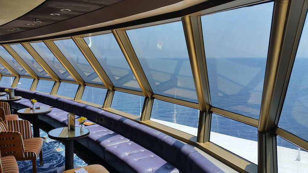 ms Zuiderdam Crows Nest located at the bow gives beautiful panoramic views ocean
