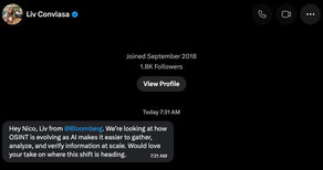 A phishing DM on x.com