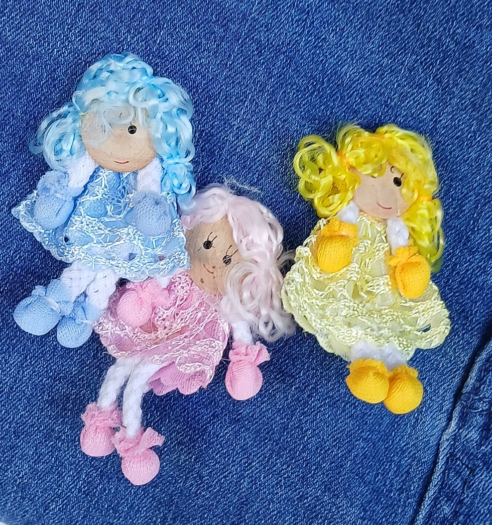 Thumbnail: Denim Bag with Dolls accents