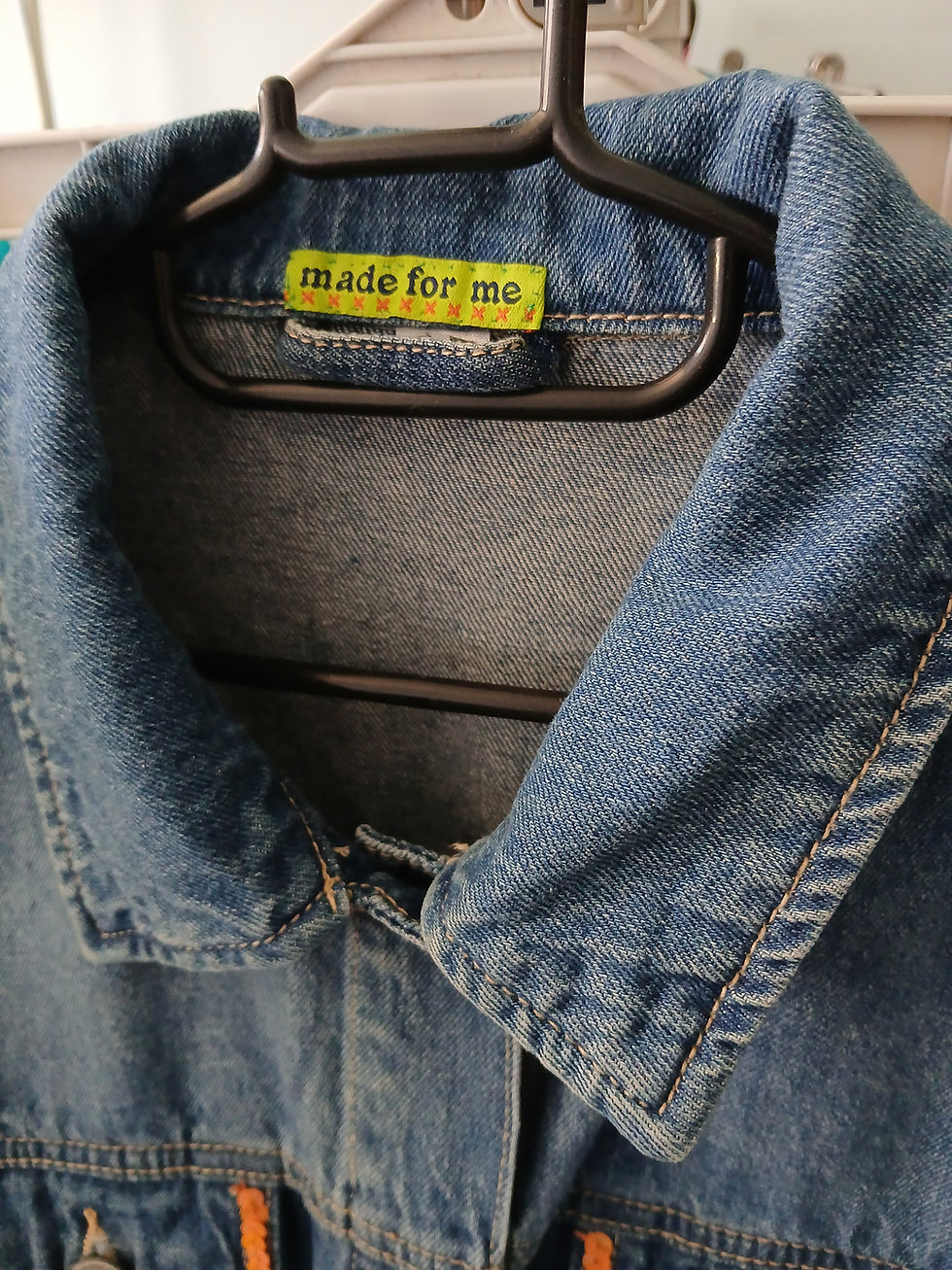 Thumbnail: JKI Denim Jacket Blue - Flamingo Design
