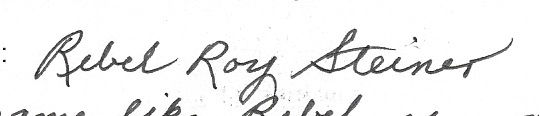 Rebel Roy Steiner