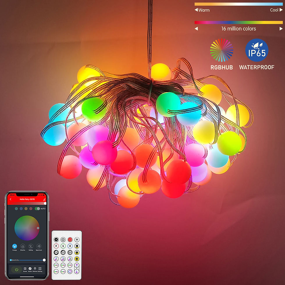 Thumbnail: Globe 66 Lamp 32.8 Foot Smart WiFi + BLE RGBIC Addressable LED String Lights USB