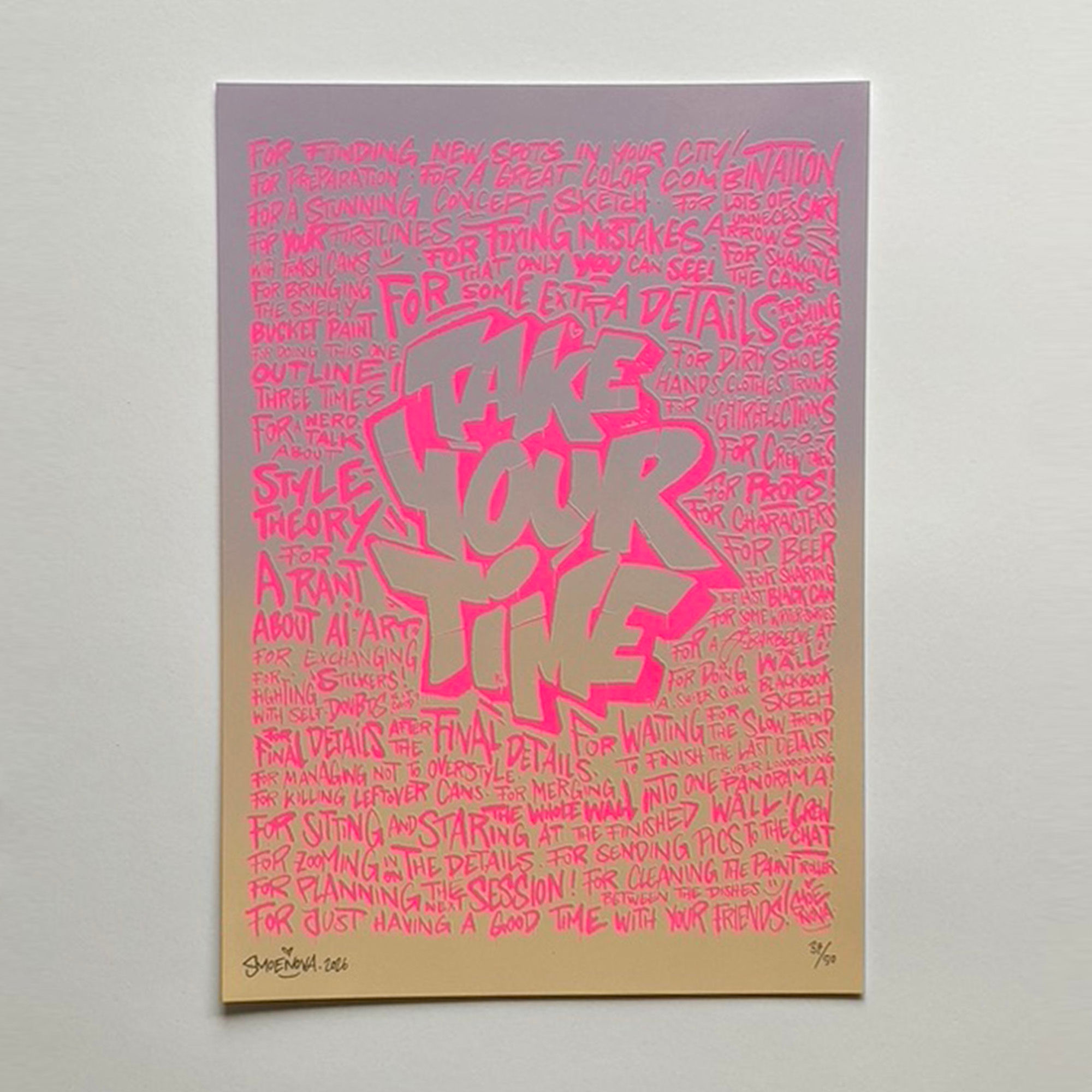 TAKE YOUR TIME – Neon Cream (#37/50)