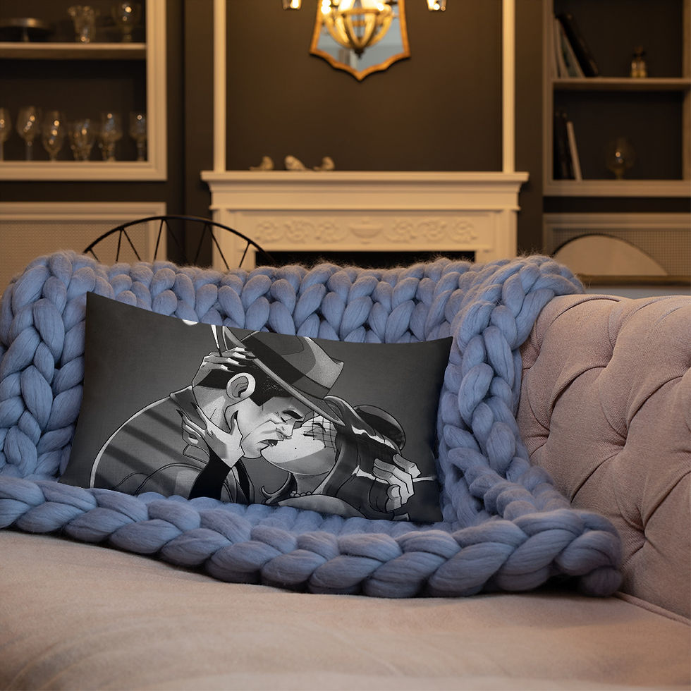 Thumbnail: XOXO - Film Noir | Premium Pillow
