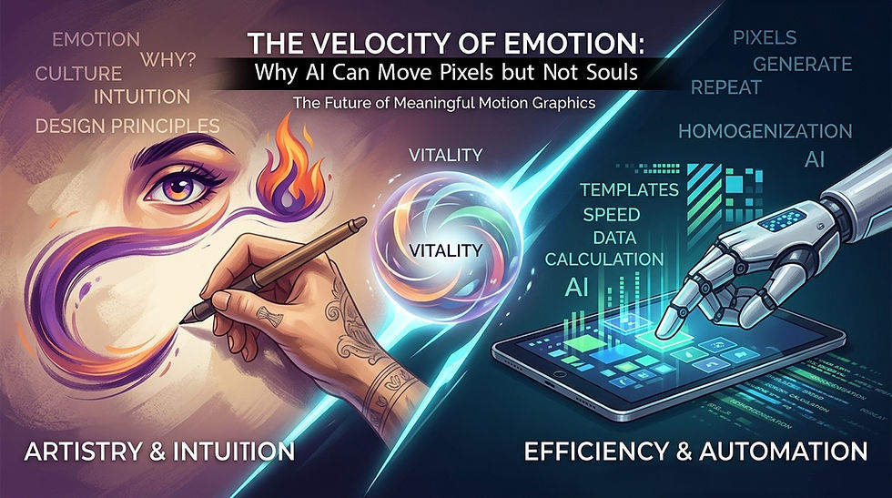 The Velocity of Emotion: Why AI Can Move Pixels but Not Souls