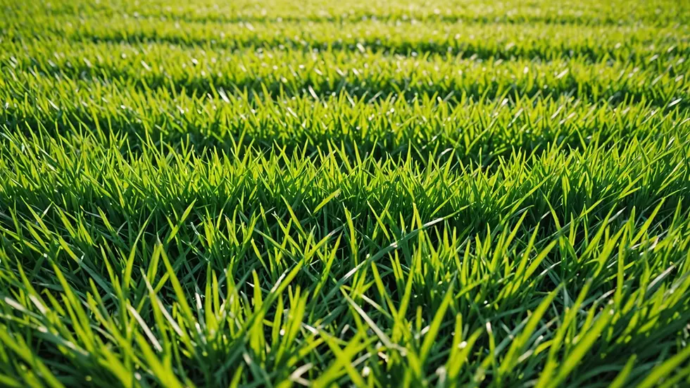 Close-up view of a well-maintained green lawn
