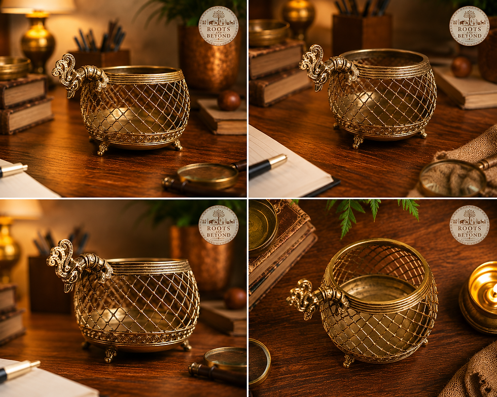 Thumbnail: Handcrafted Dokra Candle Holder Tribal Art Decor